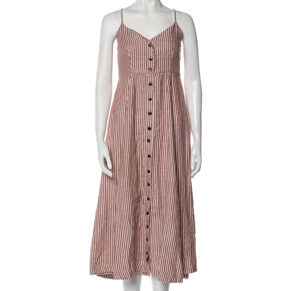 Mara Hoffman Striped Linen A-Line Dress - Picture 1 of 12